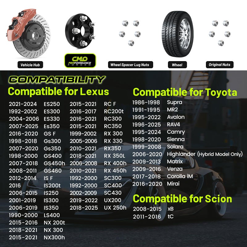 Customadeonly 20mm Hubcentric Wheel Spacers 5x114.3 Compatible for Lexus ES300 350, GS300 350 430,IS250 300 350,LS400 430 460,RC300 350, Camry Highlander Tacoma, tC xB (4pcs 60.1mm M12x1.5) - Image 3